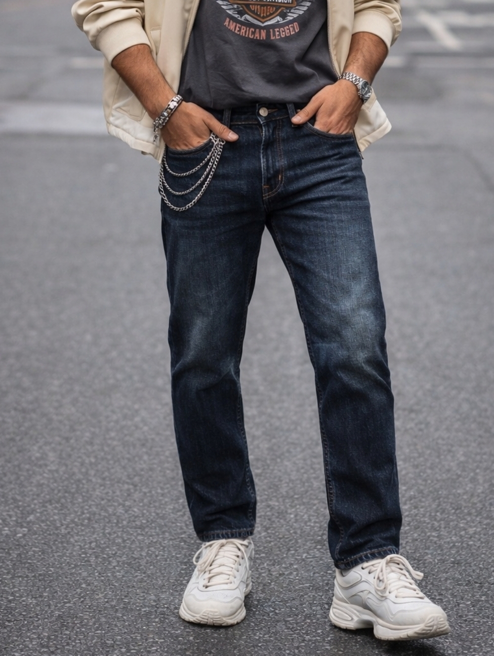 Levi’s Straight Leg Jeans Dark Wash Cotton Blend Classic Denim Everyday